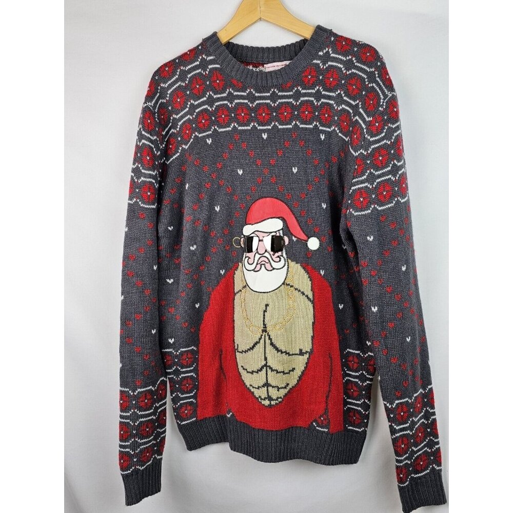 You Look Ugly Today Ugly Christmas Sweater Size Medium Bad Santa Sunglasses Top